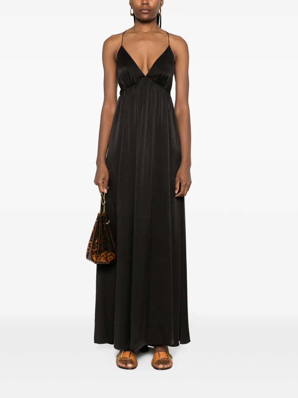 Sensory Gathered Silk Maxi Dress