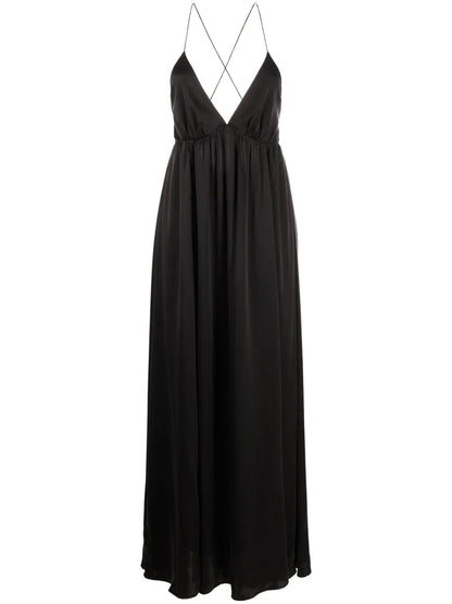 Sensory Gathered Silk Maxi Dress
