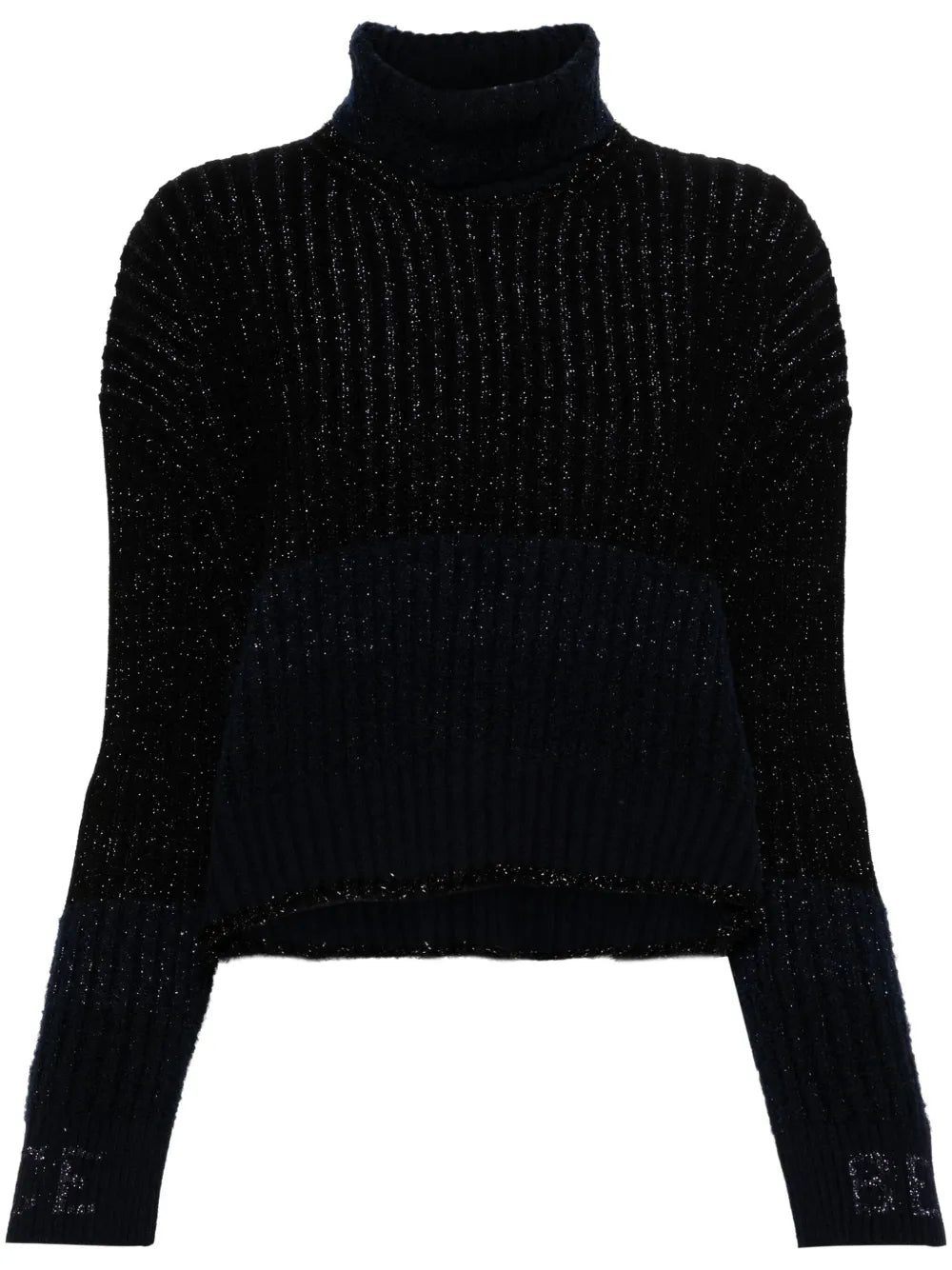 Glitter-Detail Ribbed-Knit Jumper