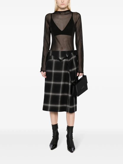 Birkin Plaid-Check Wool Skirt