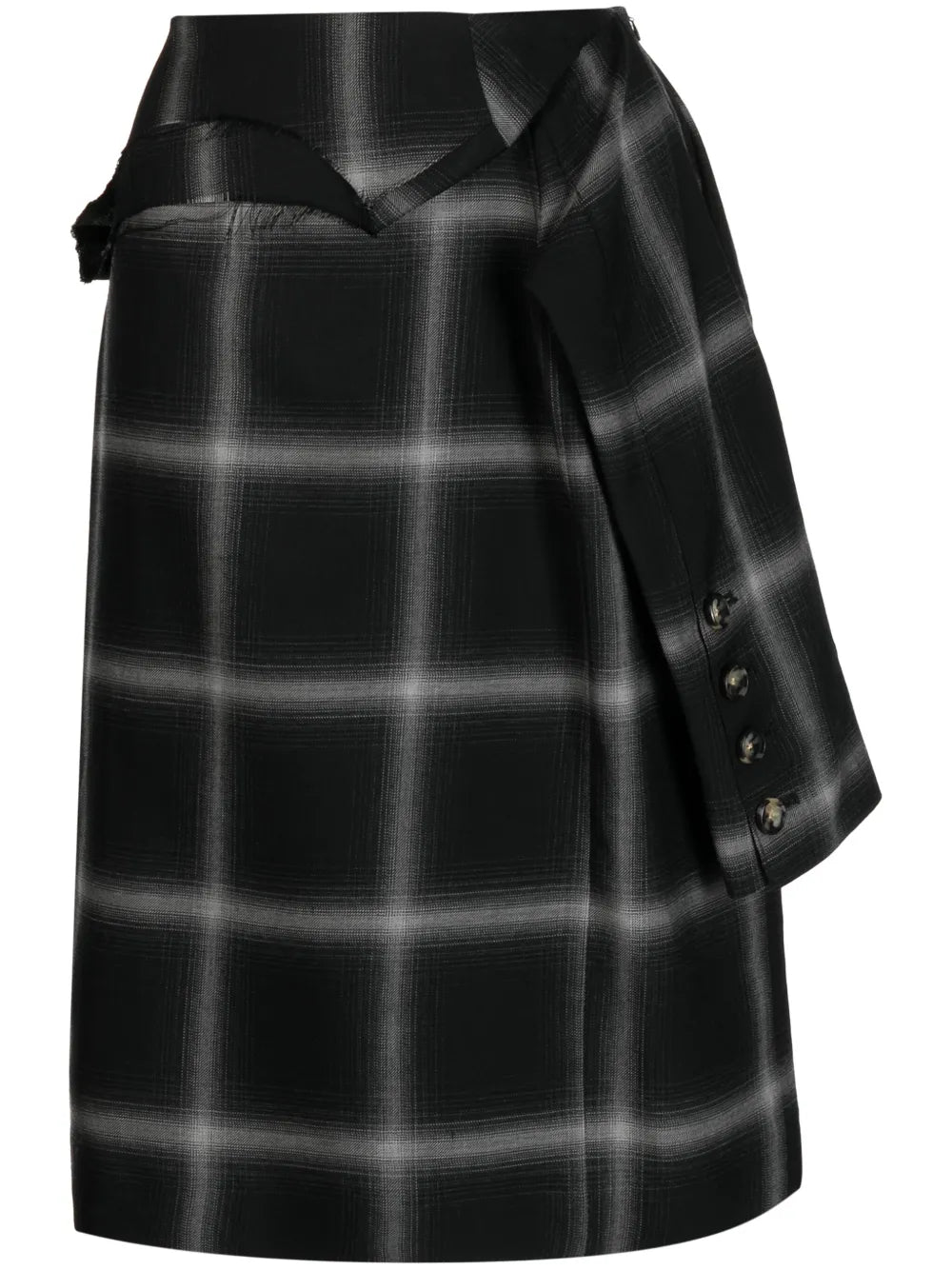 Birkin Plaid-Check Wool Skirt