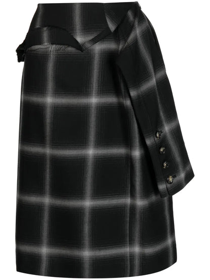 Birkin Plaid-Check Wool Skirt