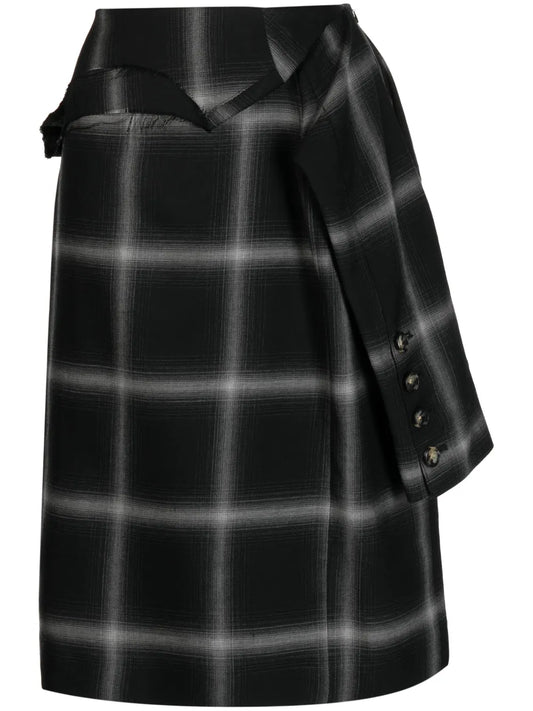 Birkin Plaid-Check Wool Skirt