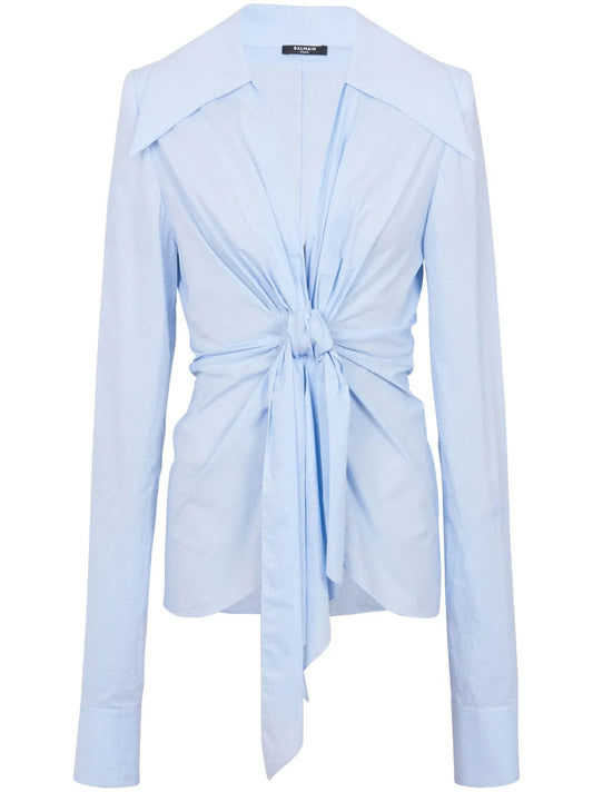 Gingham-Check Pattern Cotton Shirt