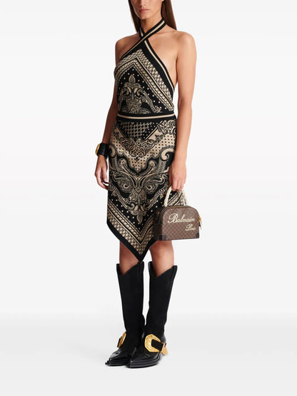 Halterneck Knitted Midi Dress