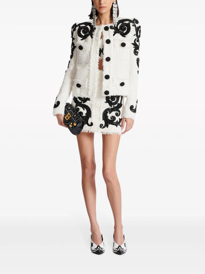 Embroidered Tweed Jacket