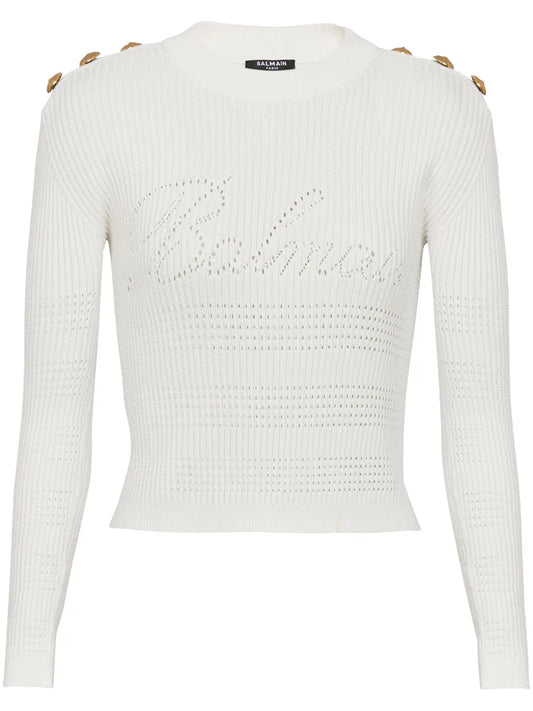 6-Button Ribbed-Knit Jumper