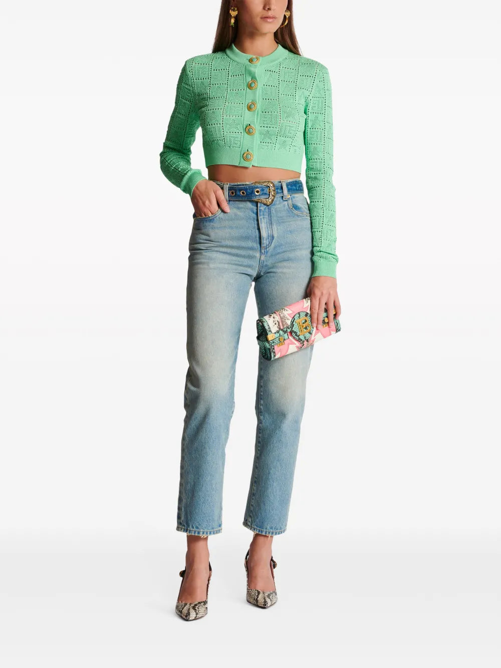 Monogram Open-Knit Cardigan