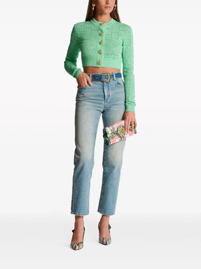 Monogram Open-Knit Cardigan