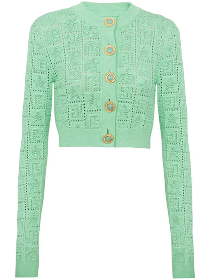 Monogram Open-Knit Cardigan