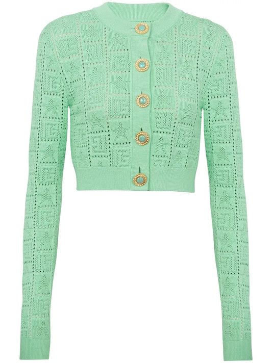 Monogram Open-Knit Cardigan