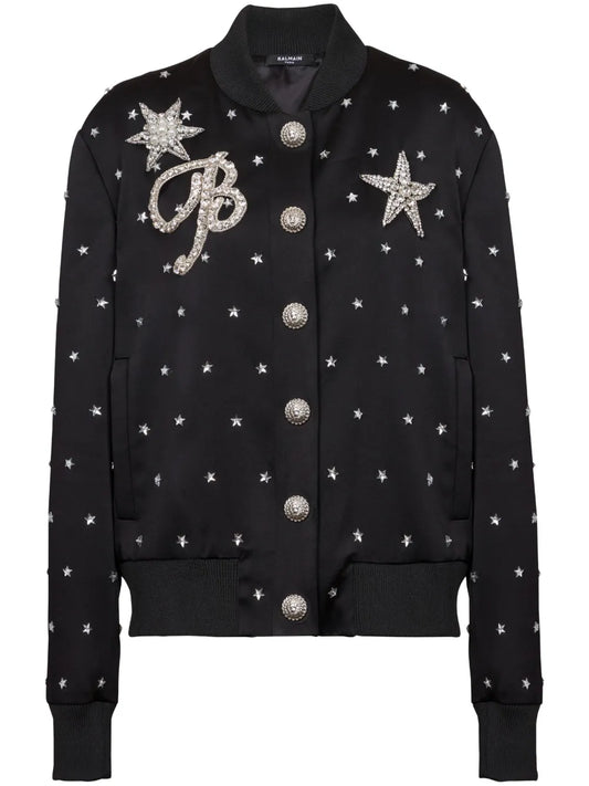 Stars Embroidered Bomber Jacket