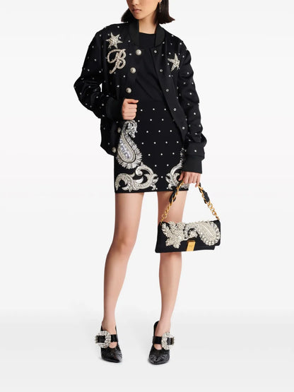 Stars Embroidered Bomber Jacket