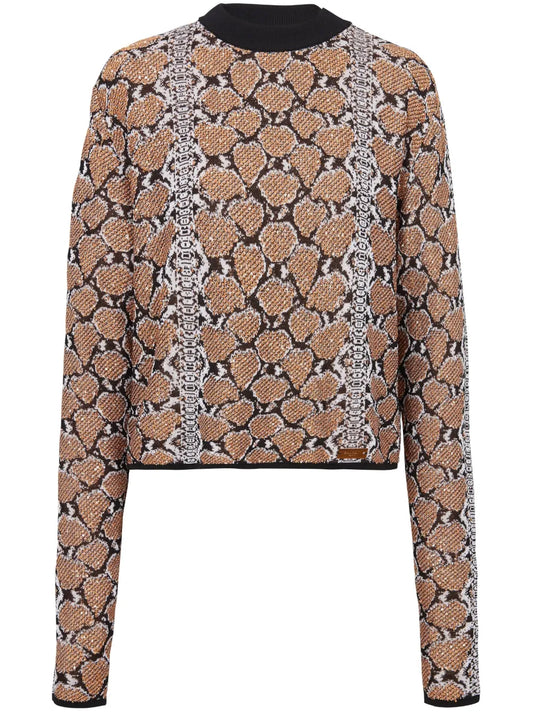 Python-Jacquard Glittered Jumper