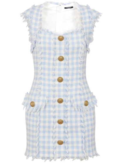 Gingham Tweed Minidress