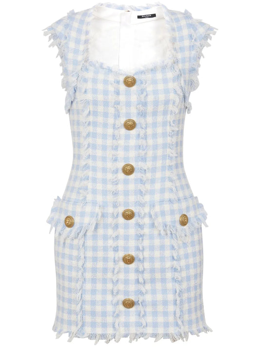 Gingham Tweed Minidress
