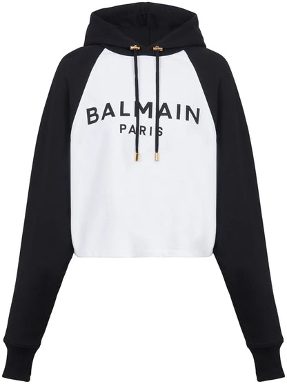 Logo-Print Cropped Hoodie
