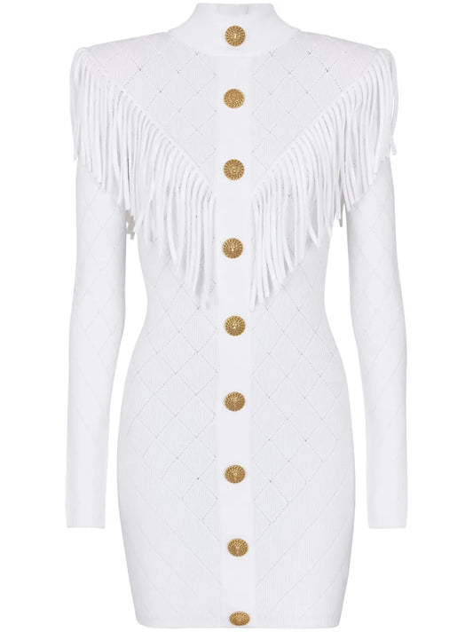 Fringed Knitted Minidress