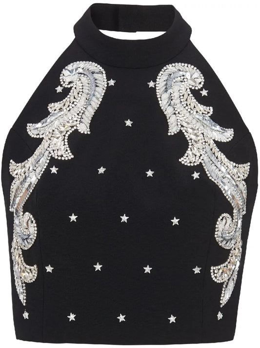 Baroque Embroidered Crop Top
