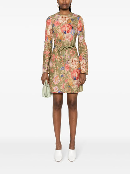 August Floral-Print Linen Minidress