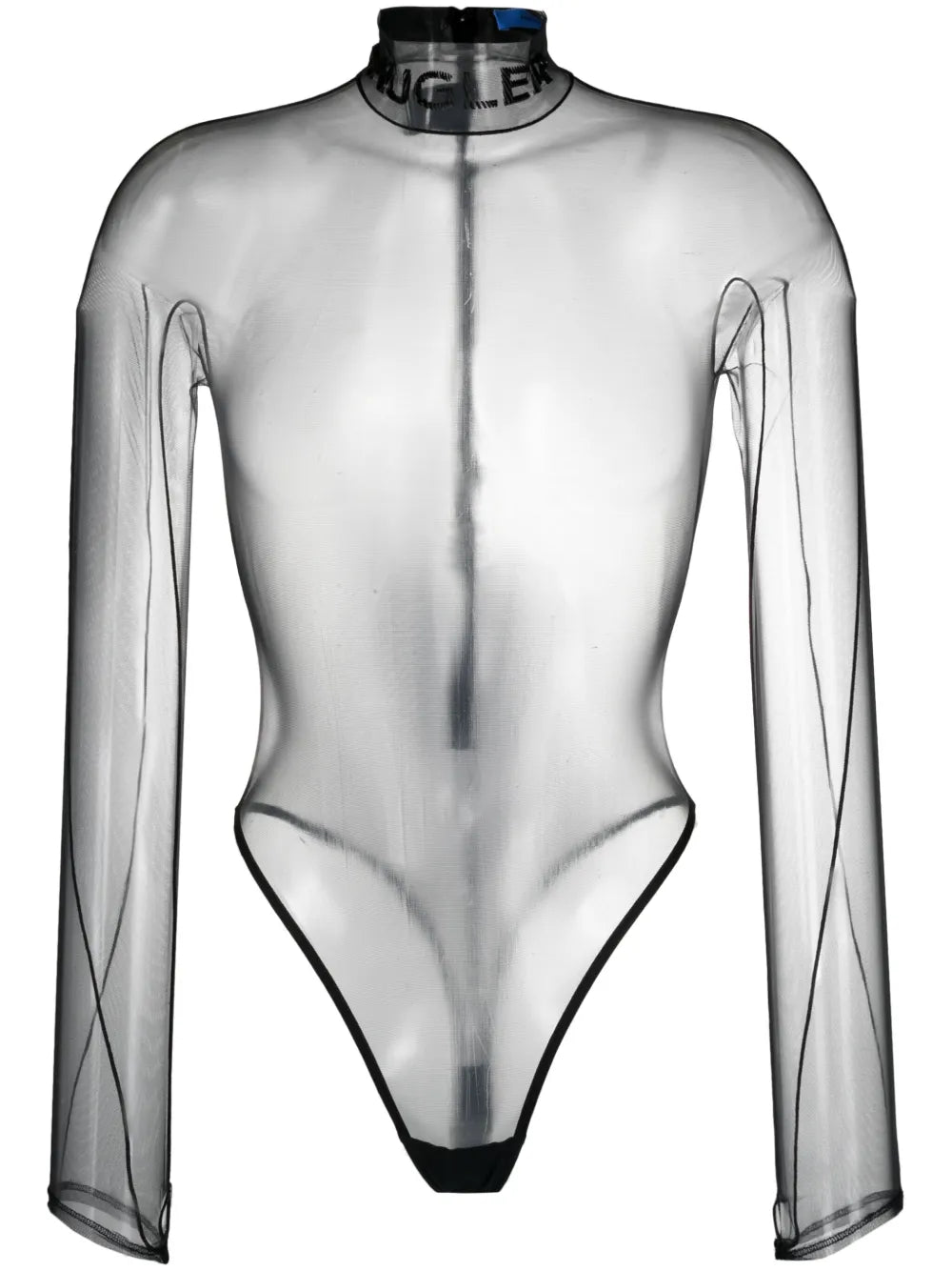 Logo-Embossed Sheer Bodysuit