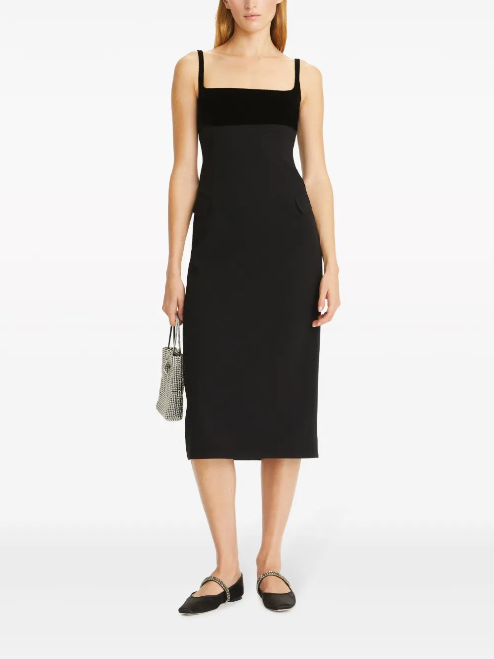 Crepe Slip Midi Dress