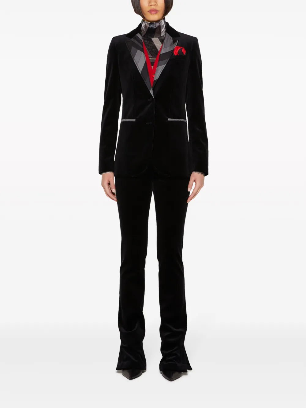 Iride-Print Velvet Blazer