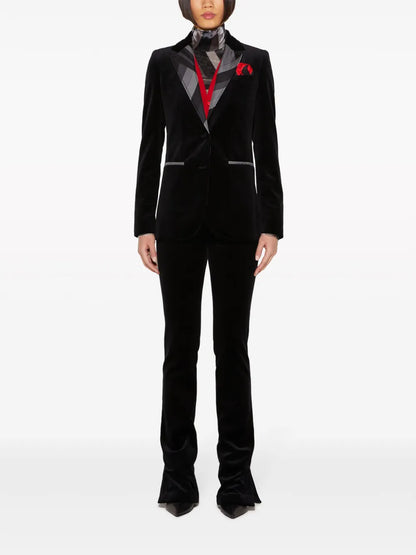 Iride-Print Velvet Blazer