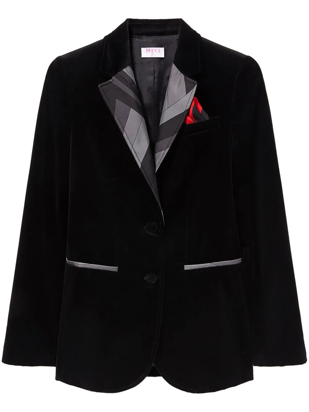 Iride-Print Velvet Blazer