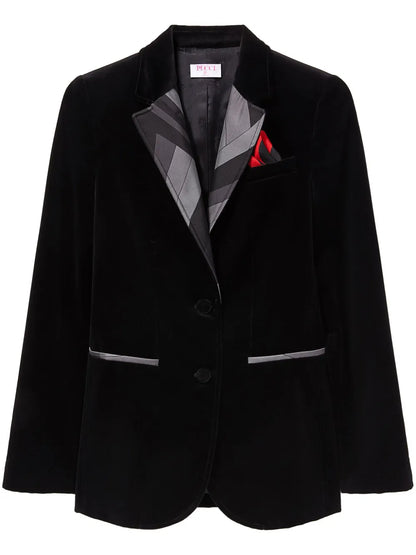 Iride-Print Velvet Blazer