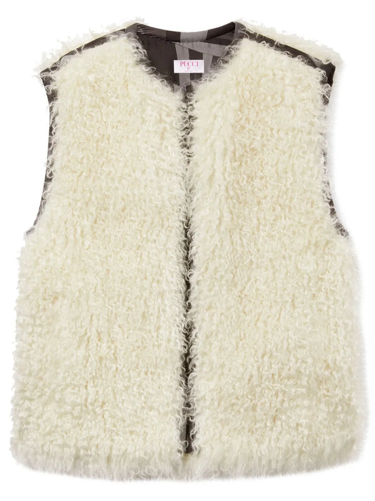 Iride-Print Faux-Shearling Gilet