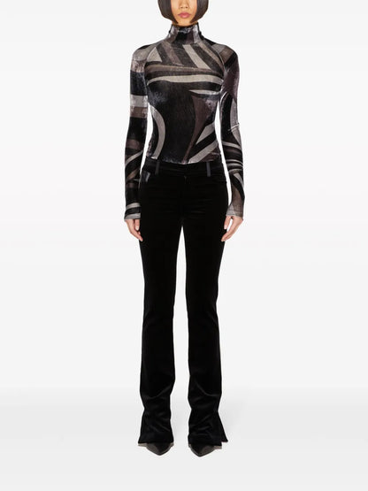 Marmo-Print Straight-Leg Jeans