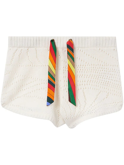 Pointelle-Knit Cashmere Shorts