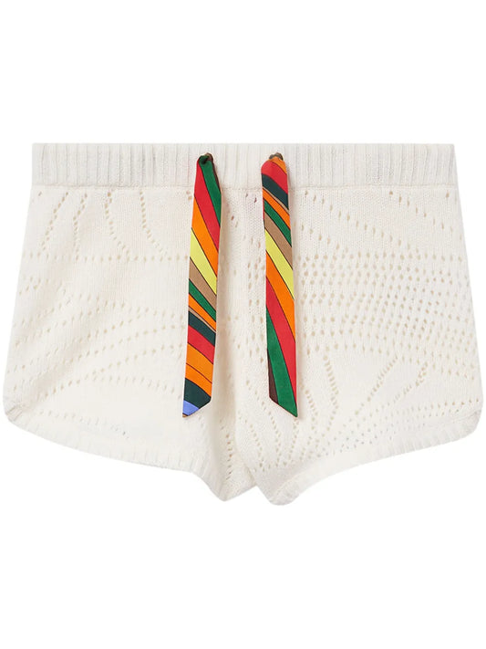 Pointelle-Knit Cashmere Shorts
