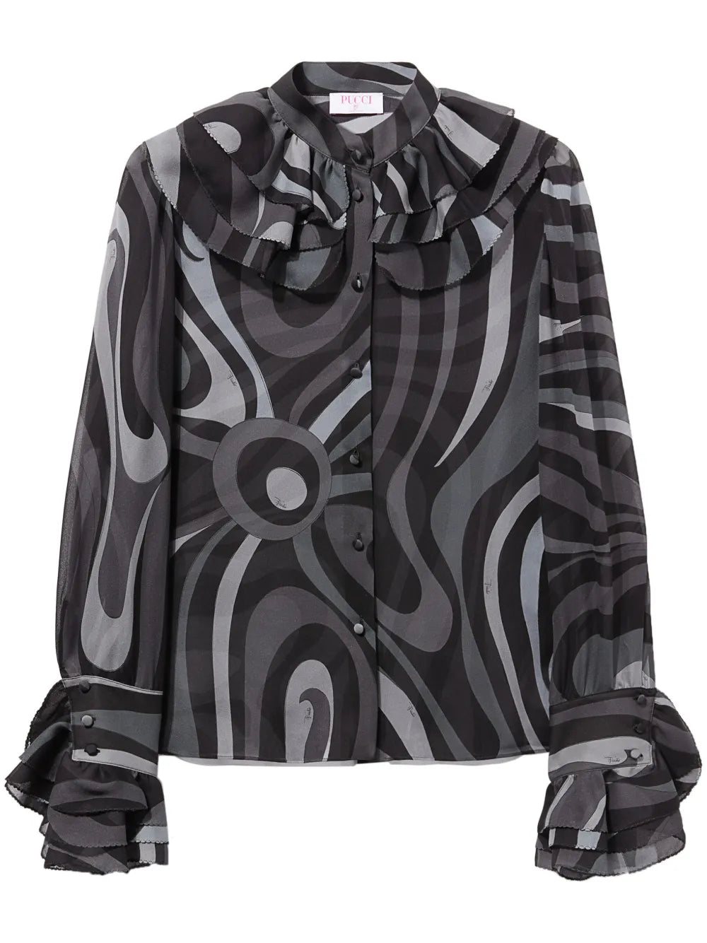 Marmo-Print Silk Shirt