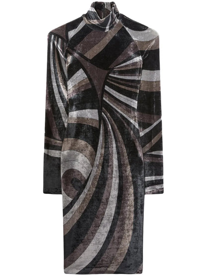 Iride-Print Midi Dress