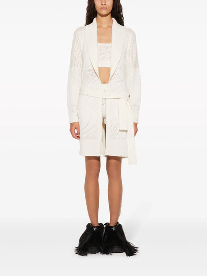 Pointelle-Knit Cashmere Cardigan