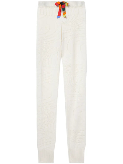 Pointelle-Knit Cashmere Track Pants