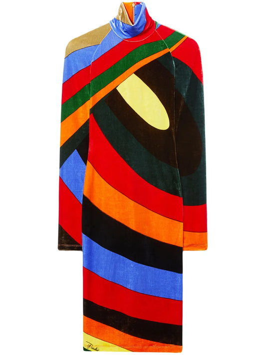 Iride-Print Midi Dress