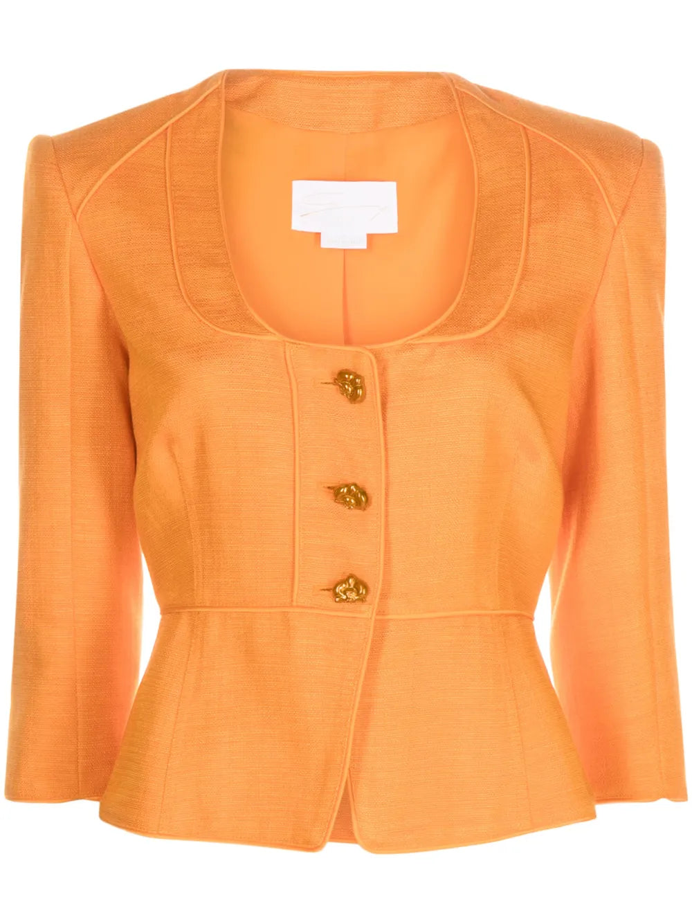 U-Neck Twill Blazer