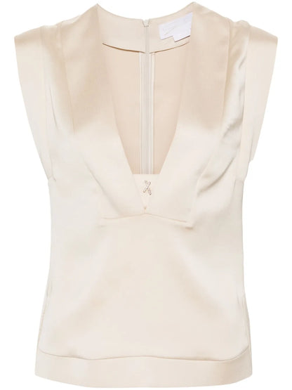Appliqué-Detail Sleeveless Blouse