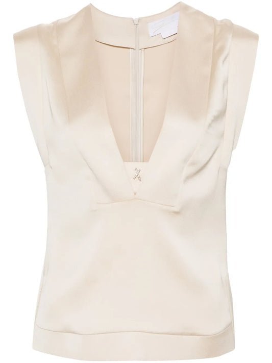 Appliqué-Detail Sleeveless Blouse