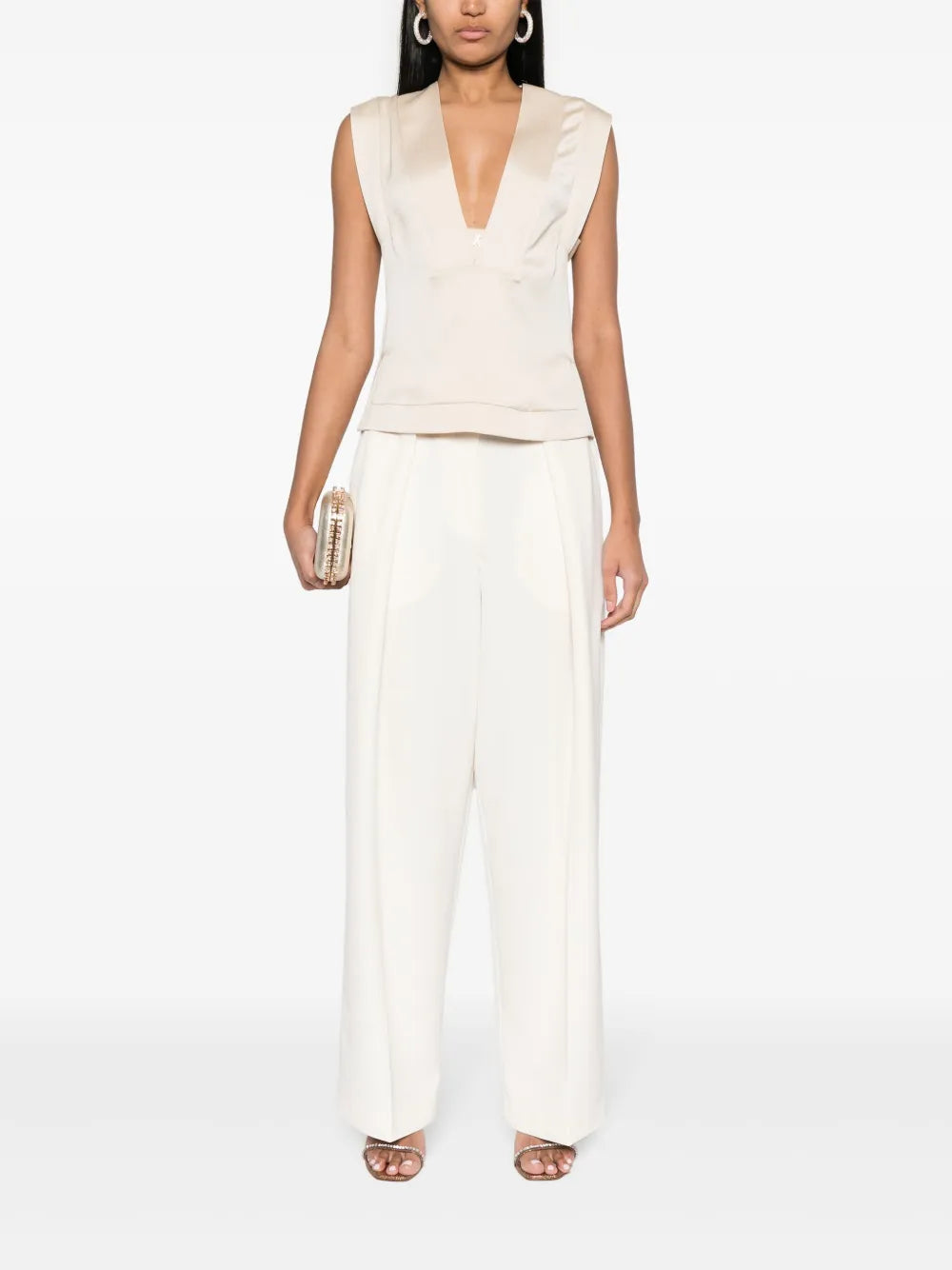 Appliqué-Detail Sleeveless Blouse