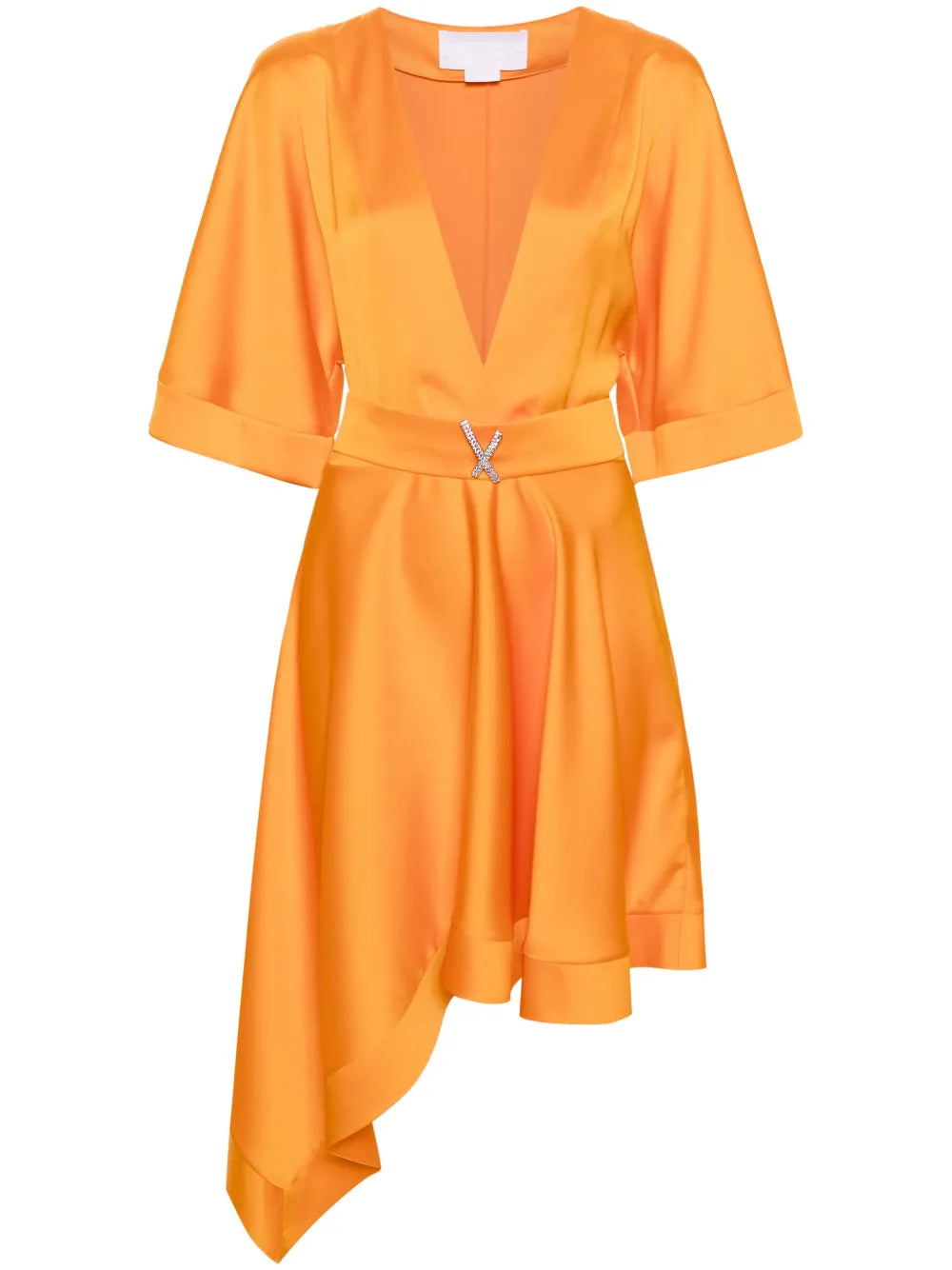 Belted Asymmetric Midi Dress