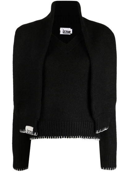 Whipstitch-Trim Layered Jumper
