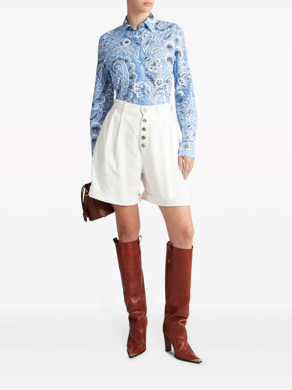 Paisley-Print Cotton Blend Shirt