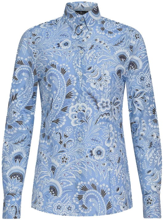 Paisley-Print Cotton Blend Shirt