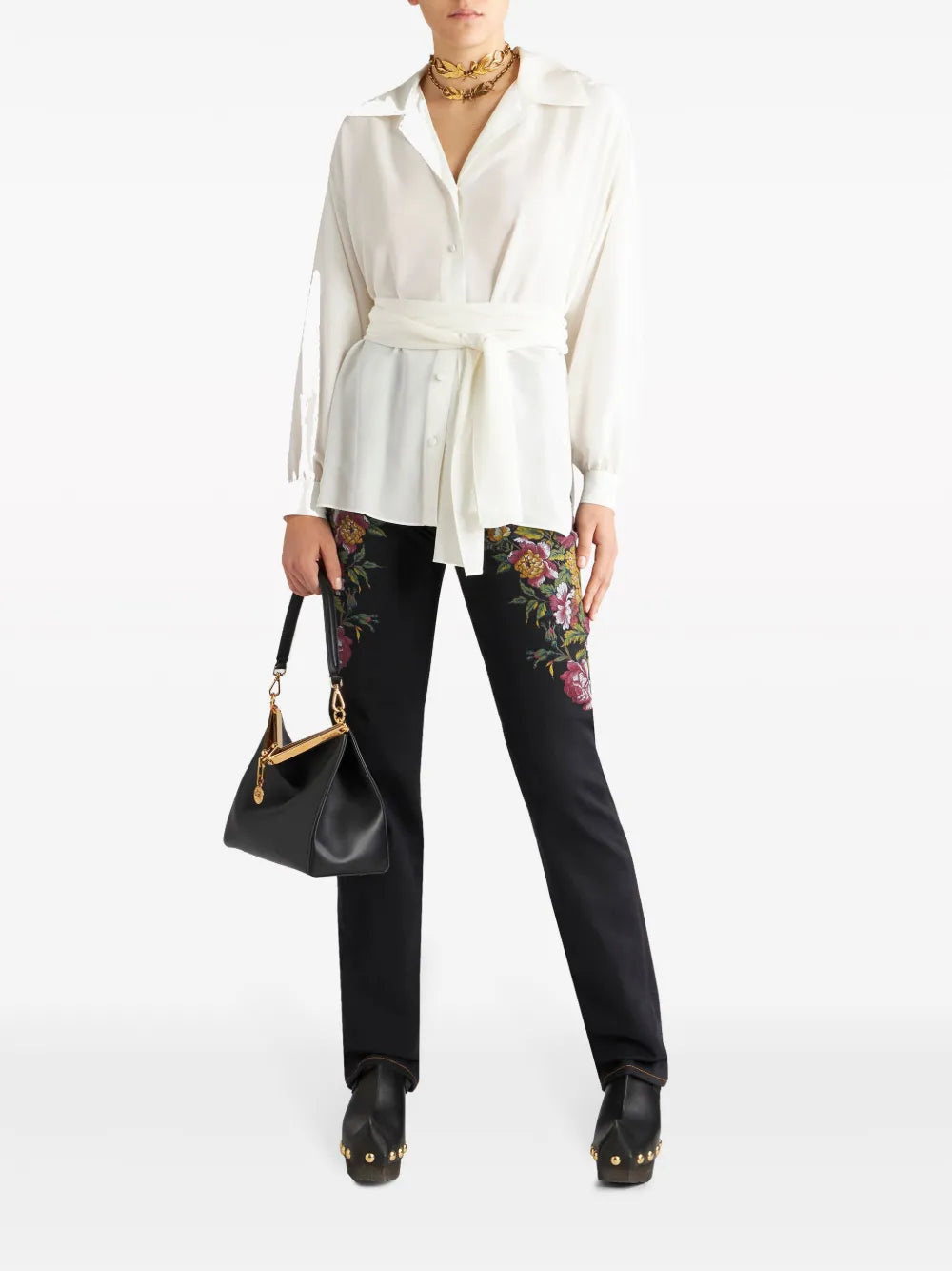 Belted Silk Shirt