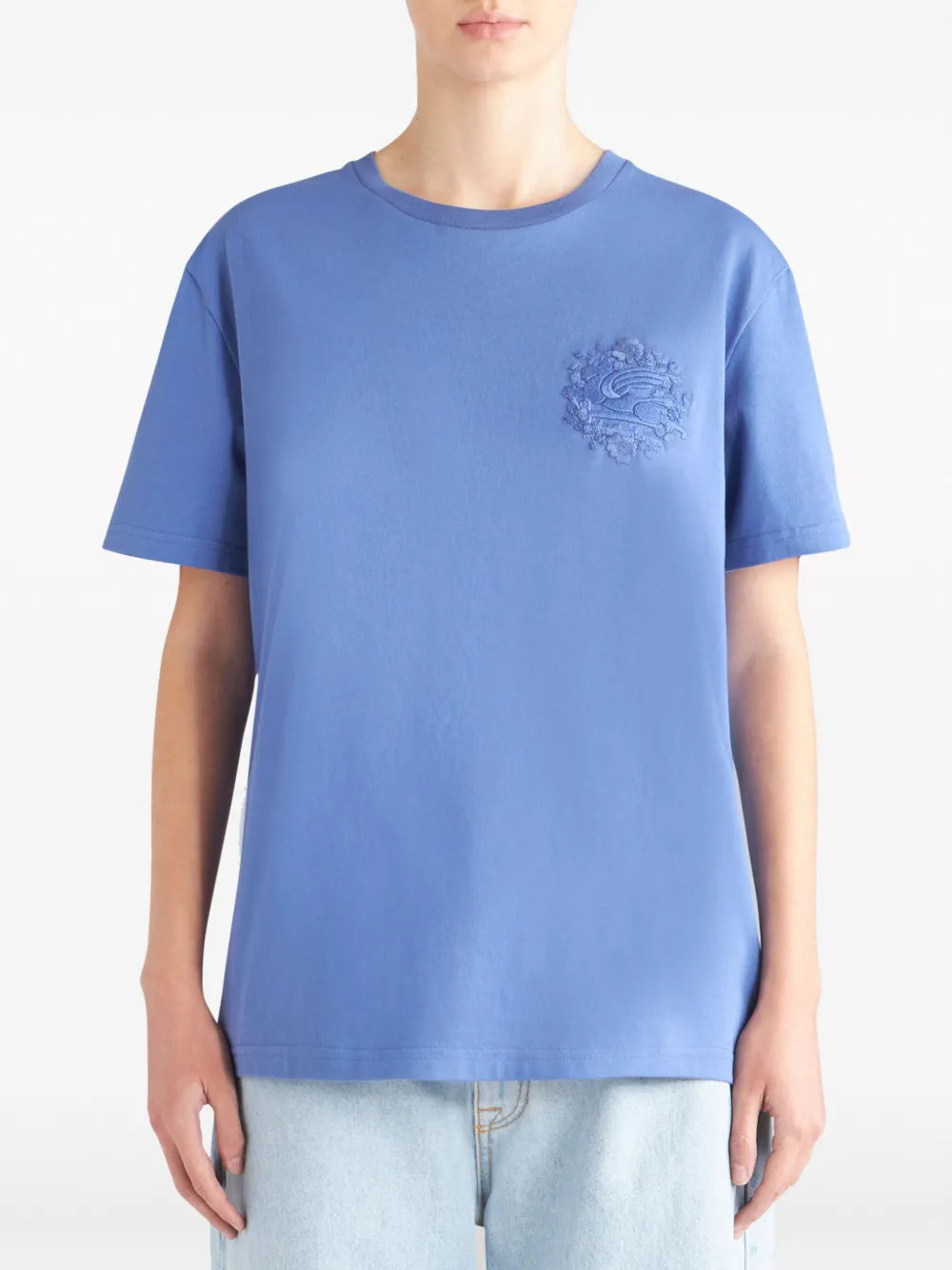 Pegaso-Embroidered Cotton T-Shirt