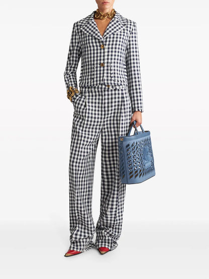 Gingham-Check Short Jacket
